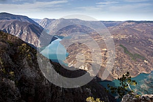 Viewpoint Banjska rock at Tara mountain looking down to Canyon of Drina river, west Serbia