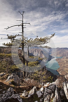 Viewpoint Banjska rock at Tara mountain looking down to Canyon of Drina river, west Serbia