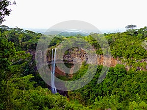 Viewpoint from the Black River National Park to the Chamarel falls