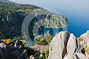 Viewpoint on a Butterfly valley beach from the Lycian way, near Fethiye
