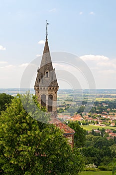 Viewpoint with church in France