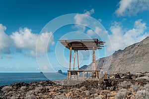 Viewpoint on the coastal path in Las Puntas. El Hierro island. Canary Islands