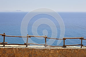 Viewpoint in Crete. Greece. Mediterranean sea and Gavdos island