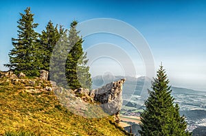 Viewpoint on hill Poludnica in Low Tatras mountains in Slovakia