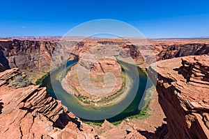 Viewpoint at Horseshoe Bend - Grand Canyon with Colorado River - Located in Page, Arizona - United States