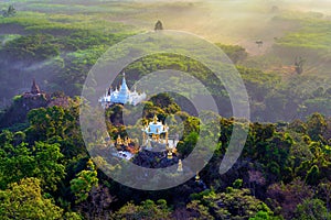 Viewpoint of Khao Na Nai Luang Dharma Park at sunrise in Surat Thani, Thailand.