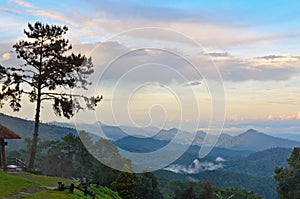 Viewpoint in national park. Huai Nam Dang. Thailand