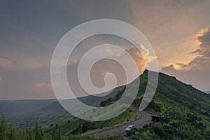 Viewpoint Near sajjangad during Sunset,Satara,Maharashtra,India