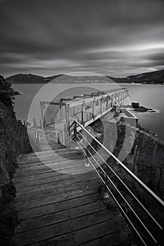 Viewpoint of an old mine B/W