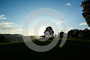Viewpoint over the Tegernsee in the sunset