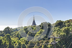 Viewpoint overlooking hilltop Naphamethanidon pagoda