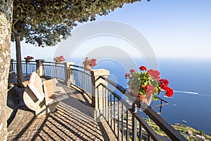 Viewpoint in Pogerola village, Amalfi coast, Italy