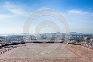 Viewpoint at rang hill on blue sky in phuket thailand