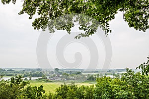 Viewpoint river Rhine from the Arboretum in Wageningen Netherlands