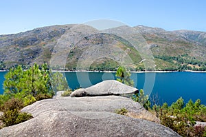 Viewpoint, rock, Lake of Vilarinho da Furna dam, National Park o photo