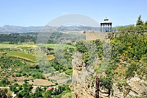 Viewpoint on the Serrania de Ronda, city of Ronda in the province of Malaga, Spain
