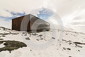 Viewpoint Snohetta in Dovrefjell, Norway, vinter and snow