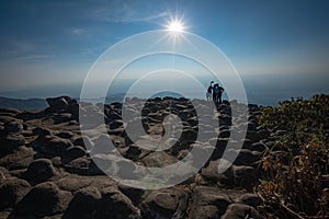 Viewpoint at stones mountain peak or Lan Hin Poom, Phu Hin Rong Kla National Park in Phitsanulok province, Thailand