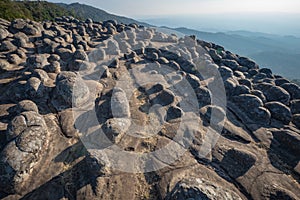 Viewpoint at stones mountain peak or Lan Hin Poom, Phu Hin Rong Kla National Park in Phitsanulok province, Thailand