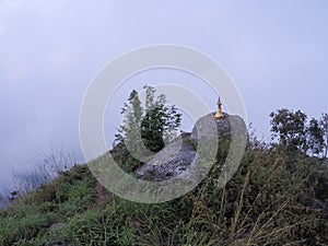 A viewpoint for sunset on the top of the hill where the pagoda