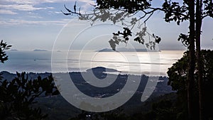 Viewpoint to the sea in sunset time at Koh Samui island, Thailand.