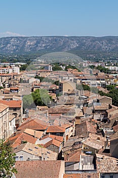 Viewpoint top aerial view Cavaillon city in Provence France