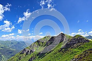 Viewpoint tower on Stubnerkogel mountains landscape Bad Gastein