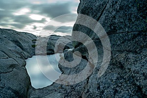 Viewpoint Verdens Ende End of the world in FÃ¦rder National Park in Norway in Scandinavia