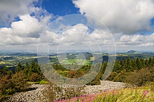 Viewpoint Wasserkuppe of the Rhoen low mountain range in summer photo