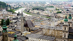 Viewpoints of Salzburg Old Town city