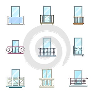 Viewport icons set, cartoon style