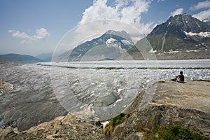 Views of the Aletsch Glacier.