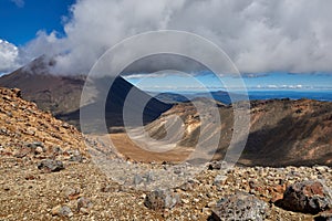 Views along the trail of the Tongariro Alpine Crossing, New Zeal