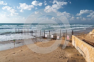 Views of Argaman Beach in Netanya in israel