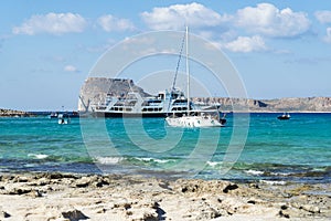 Views of the Bay of Balos, the confluence of three seas.