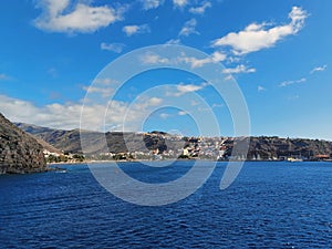 Views of the Bay of San Sebastian de la Gomera. Volcanic coasts and islands. Architecture and Constructions