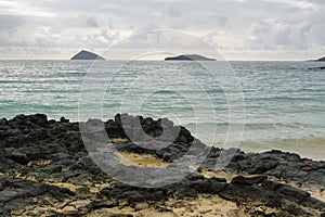 Views from beach at Floreana island photo