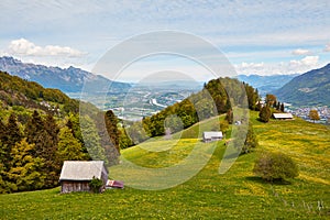 Views from blossoming Sevelerberg towards Alpstein
