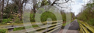 Views of Bridges and Pathways along the Shelby Bottoms Greenway and Natural Area Cumberland River frontage trails, bottomland hard