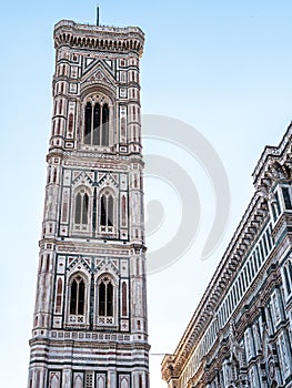 Views of the Campanile di Giotto in Firenze, Italy