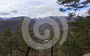 Views of the Caucasus mountains