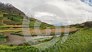 Views of the Ccochacajas lagoon in winter. Apurimac. Peru photo