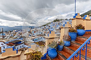 Views of Chefchaouen from a rooftop terrace