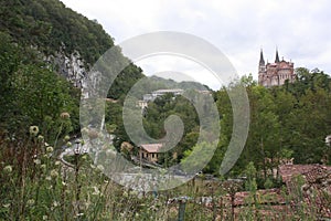 Views of clouds in mountains,sanctuary of Covadonga, Asturias