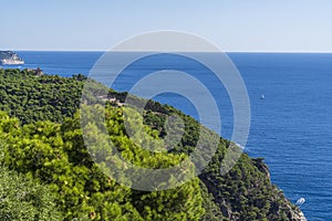 Views of the coast from the viewpoint of `Divina Pastora` in Llafranc. photo