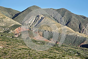 Views of colorful mountains near Payogasta