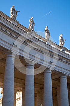 Views of columnata de Bernini buildings. Vatican City, Italy photo