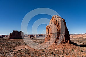 Views of the Courthouse Towers in Arches National Park photo