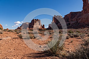 Views of the Courthouse Towers in Arches National Park photo