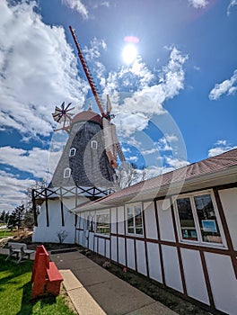 views of danish windmill in elk horn usa